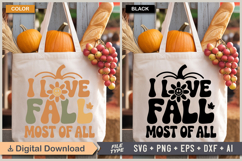 I Love Fall Most Of All SVG File | Fall Retro SVG Product Image 2