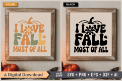 I Love Fall Most Of All SVG File | Fall Retro SVG Product Image 5