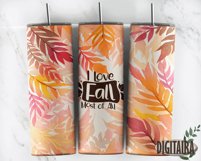 I Love Fall Most Of All Tumbler Design, Autumn Leaves PNG Product Image 5