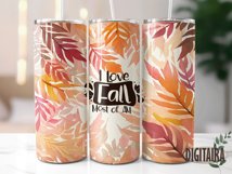 I Love Fall Most Of All Tumbler Design, Autumn Leaves PNG Product Image 4