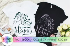 Horse Sublimation | Love Horses | Horse Head Silhouette Product Image 1