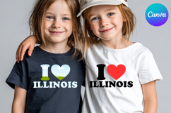 I LOVE illinois Canva Frame Heart Logo Valentine Frame Product Image 1