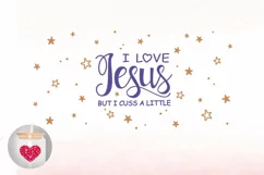 I love Jesus but I cuss a little Libbey Glass can 16oz wrap Product Image 2