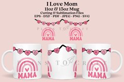 i love mom coffee mug sublimation wrap glass mug wrap svg presized for 11oz and 15oz glass ready to cut and sublimation files