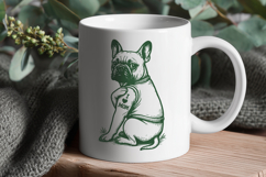 I Love Mom French Bulldog SVG PNG | Cute Tattoo Dog Clipart Product Image 3