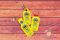 Police Officer Character In The Hoop Keyfob Product Image 1