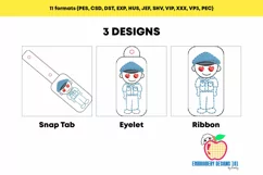 Police Officer Character In The Hoop Keyfob Product Image 2