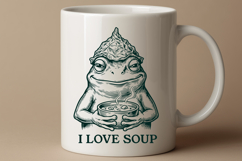 I Love Soup Frog SVG Funny Goblincore Toad Design Product Image 2