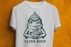 I Love Soup Frog SVG Funny Goblincore Toad Design Product Image 3