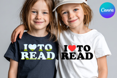I LOVE To Read Canva Frame Heart Logo Valentine Product Image 1