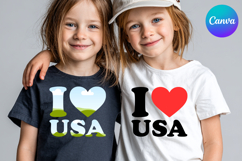 I LOVE USA Canva Frame Heart Logo Valentine Frame Product Image 1