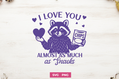 I Love You Almost as Much as Snacks SVG PNG, Funny Valentine Product Image 1