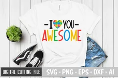 I Love You Awesome Svg | Autism Svg | Autism Awareness Svg Product Image 1