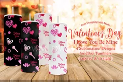 I Love You Be Mine Valentines Day 20oz Tumbler Designs Product Image 1