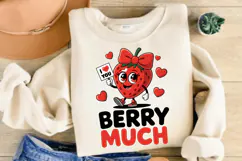 I Love You Berry Much T-Shirt Design, Valentine Day PNG Product Image 2