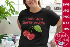 I Love You Cherry Much | Funny Food Pun Svg Design Product Image 1