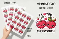Valentine food printable stickers. JPG, PNG. Product Image 5
