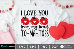 I love you from my head SVG, Valentines Day SVG Design Product Image 1