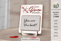 I Love You Message Board Lasercut. Valentine Stand Decor SVG Product Image 1