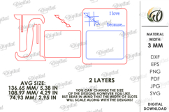 I Love You Message Board Lasercut. Valentine Stand Decor SVG Product Image 2