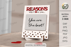 I Love You Message Board Lasercut. Valentine Stand Decor SVG Product Image 1