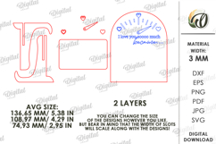 I Love You Message Board Lasercut. Valentine Stand Decor SVG Product Image 2