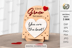 I Love You Message Board Lasercut. Valentine Stand Decor SVG Product Image 1
