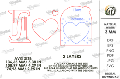 I Love You Message Board Lasercut. Valentine Stand Decor SVG Product Image 2