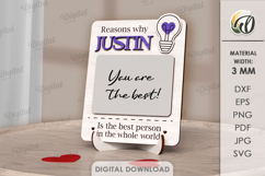 I Love You Message Board Lasercut. Valentine Stand Decor SVG Product Image 1