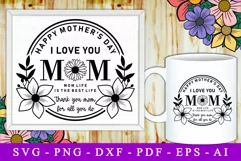 Happy Mother's Day SVG | I Love You Mom Monogram SVG Product Image 2