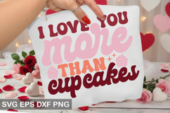 I love you more than cupcakes - Retro Valentine' Day Design Product Image 1