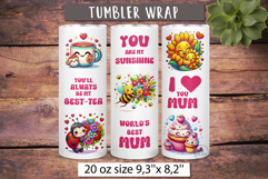 I love you MUM tumbler wrap Mothers day tumbler wrap