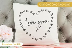 I Love You Note SVG on pillow