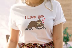 I love you slow much embroidery file, adorable sloth design Product Image 4
