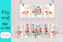 i Love you design with love letters for 11oz mug