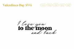 I love you to the moon and back SVG on greetings card