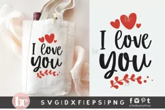Valentine's Day Wine Bag SVG | I Love You Wine Bag Valentine Product Image 2