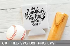 I'm a Diamonds & Dirt Kind of Girl, Baseball or Softball SVG Product Image 3