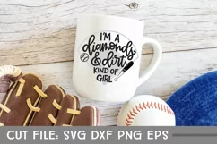 I'm a Diamonds & Dirt Kind of Girl, Baseball or Softball SVG Product Image 4