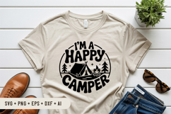 I&#039;m A Happy Camper SVG File | Camping Round Sign SVG Product Image 3
