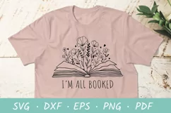 cut file being used as a shirt print for book lovers
