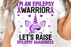 Girls Epilepsy Awareness Unicorn I&#039;m an Epilepsy Warrior Svg Product Image 1