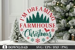 I&#039;m dreaming farmhouse christmas - Christmas Round Sign Desi Product Image 1