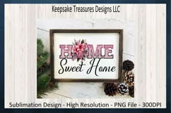 Home Sweet Home Christmas PNG, Sublimation Pink Christmas Product Image 5