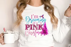 Im dreaming of a pink Christmas Sublimation PNG Product Image 2