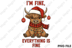 I'm Fine Everything is Fine Christmas PNG Product Image 1