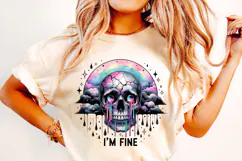 I'm Fine Skeleton PNG, Funny Skeleton PNG, Sarcastic Skull Product Image 2