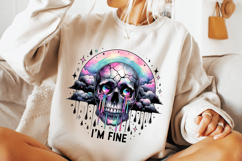 I&#039;m Fine Skeleton PNG, Funny Skeleton PNG, Sarcastic Skull Product Image 3