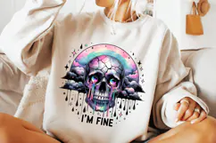 I'm Fine Skeleton PNG, Funny Skeleton PNG, Sarcastic Skull Product Image 3