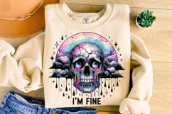 I&#039;m Fine Skeleton PNG, Funny Skeleton PNG, Sarcastic Skull Product Image 1